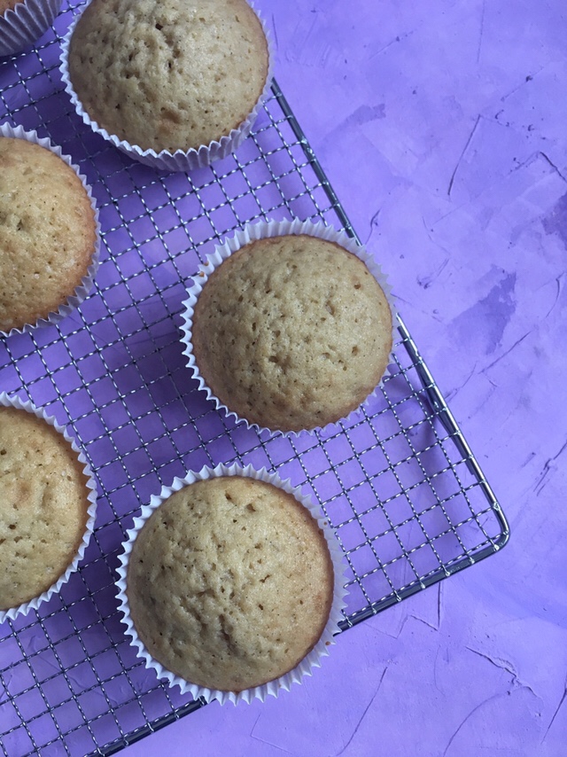 Vanilla Cupcakes with Blackberry Mascarpone Frosting